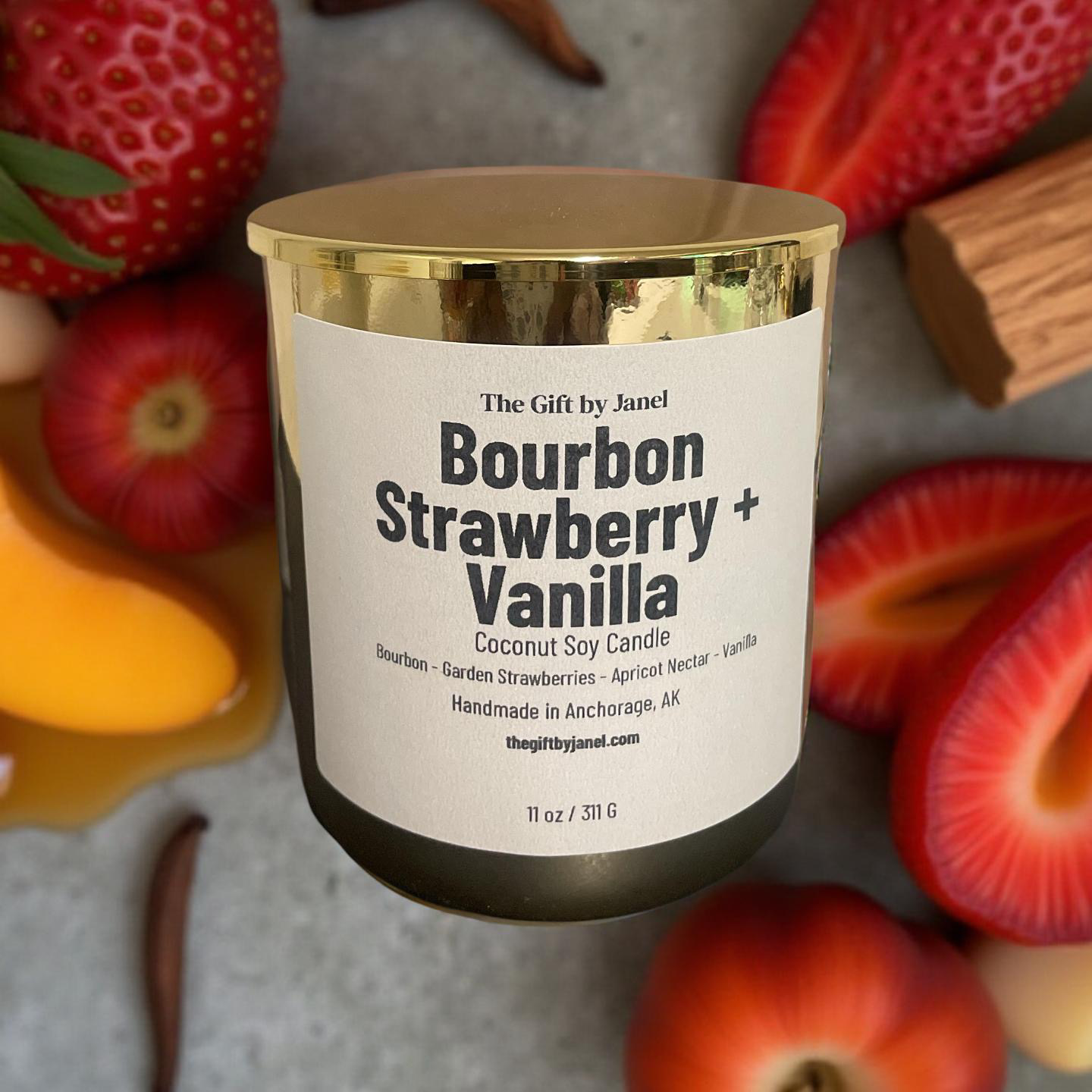 Bourbon Strawberry + Vanilla Candle