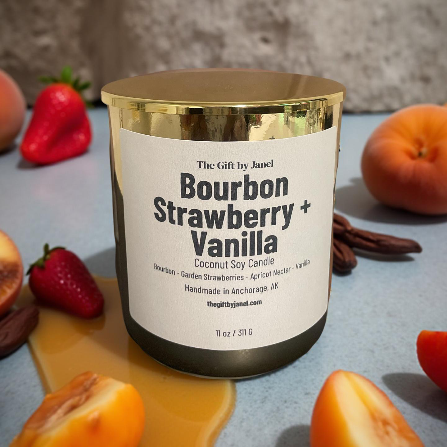 Bourbon Strawberry + Vanilla Candle